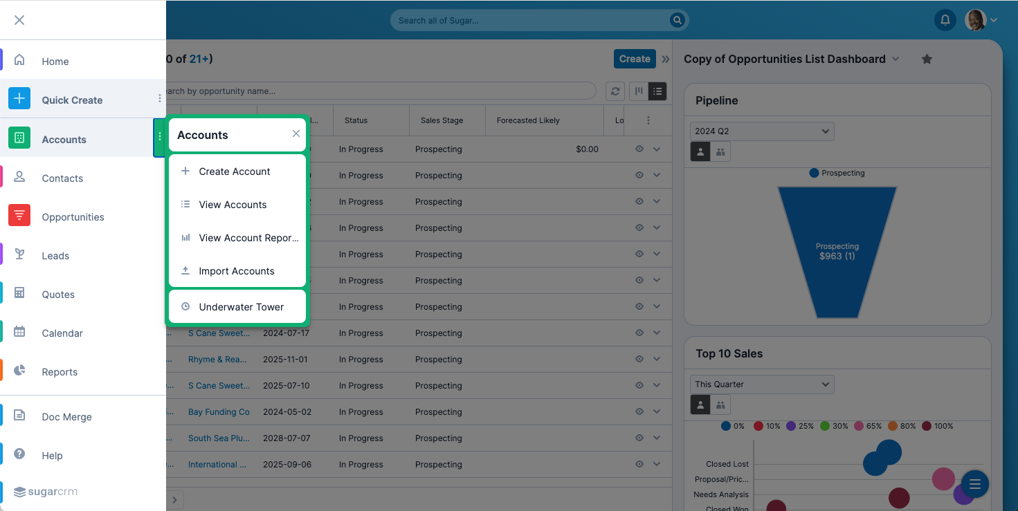 Sugar 25.1 Navigation